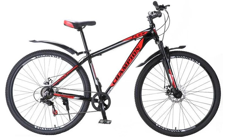 Фотографія Велосипед Champion Flex SUSP 29" 2021, розмір М, Чорно-червоний